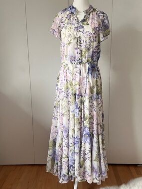 Floral Dress in Lavender and Green